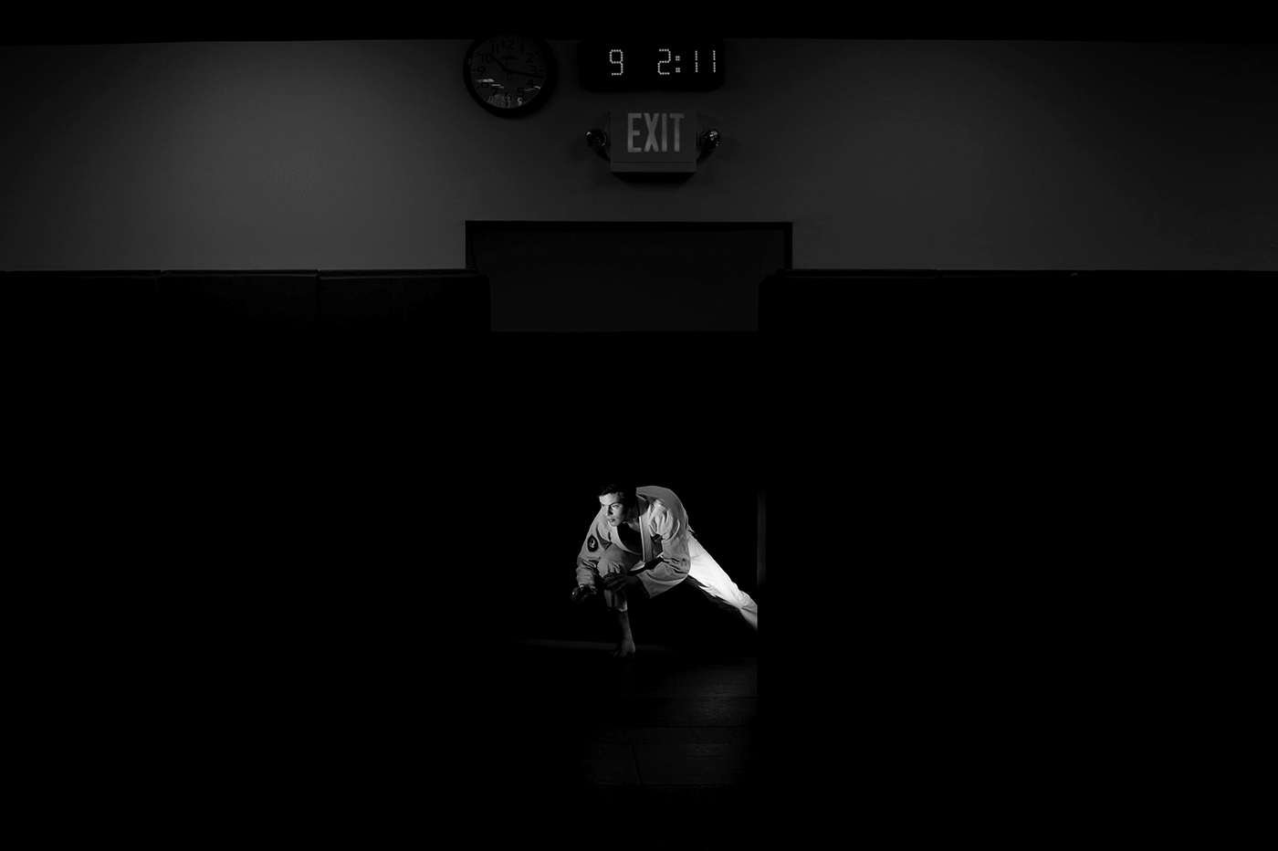 “Unlike mixed martial arts or boxing, there’s no money in Brazilian Jiu-Jitsu,” he says. “I do it for the love of the art.” Photo by Matthew Modoono/Northeastern University