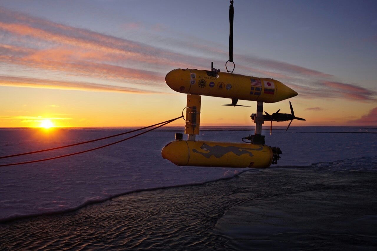 The Jaguar catches a glimpse of the Antarctic sunset.