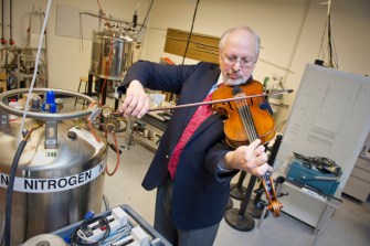 David Budil playing the viola