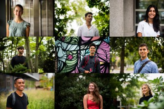 A grid of the students featured in the first day of classes story