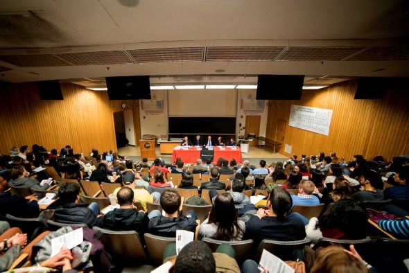 As the event unfolded, the general consensus of the panelists was clear—Trump’s international relations style has made work more difficult for diplomats. Photo by Lauren Scornavacca, E'21, for Northeastern University