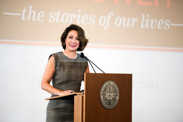 "We are not defined only by the negative as women,” said Diane MacGillivray, senior vice president for university advancement. Photo by Adam Glanzman/Northeastern University