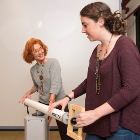 Professor Dagmar Sternad is examining the subtleties of human movement and how they play into our physical interactions with robots. Photo by Adam Glanzman/Northeastern University