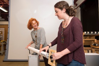 Professor Dagmar Sternad is examining the subtleties of human movement and how they play into our physical interactions with robots. Photo by Adam Glanzman/Northeastern University