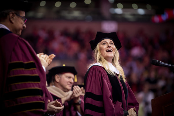 Aimée Mullins’ life began with uncertainty. She urged Northeastern’s Class of 2018 to embrace ‘the power of the unknown’