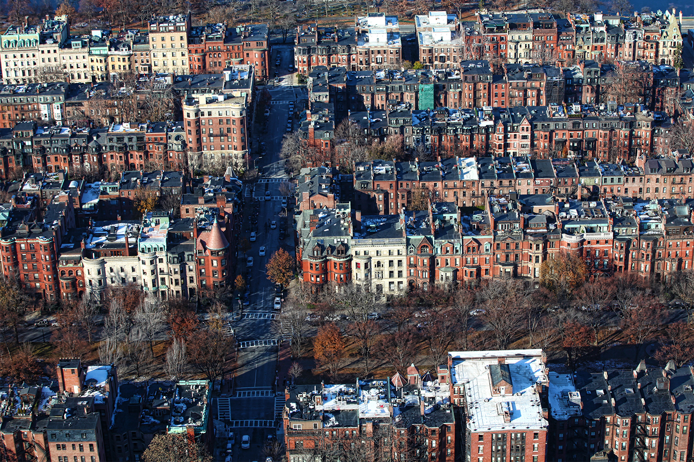 An aerial view of Boston.