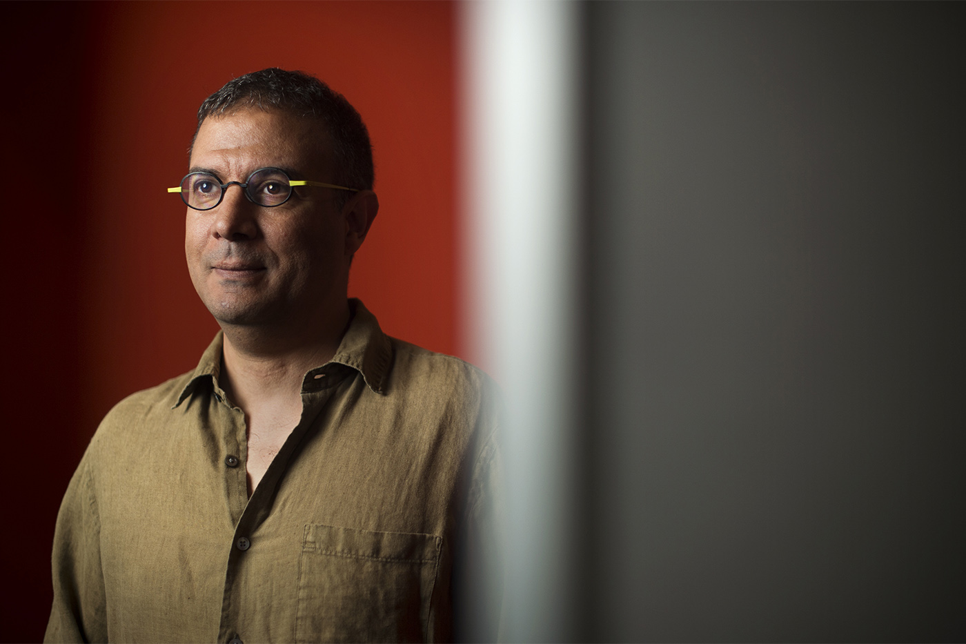 Portrait of Guevara Noubir, a professor in the Khoury College of Computer Sciences and director of Northeastern’s cybersecurity graduate program. Photo by Adam Glanzman/Northeastern University