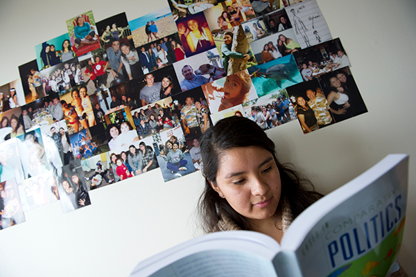 student at desk