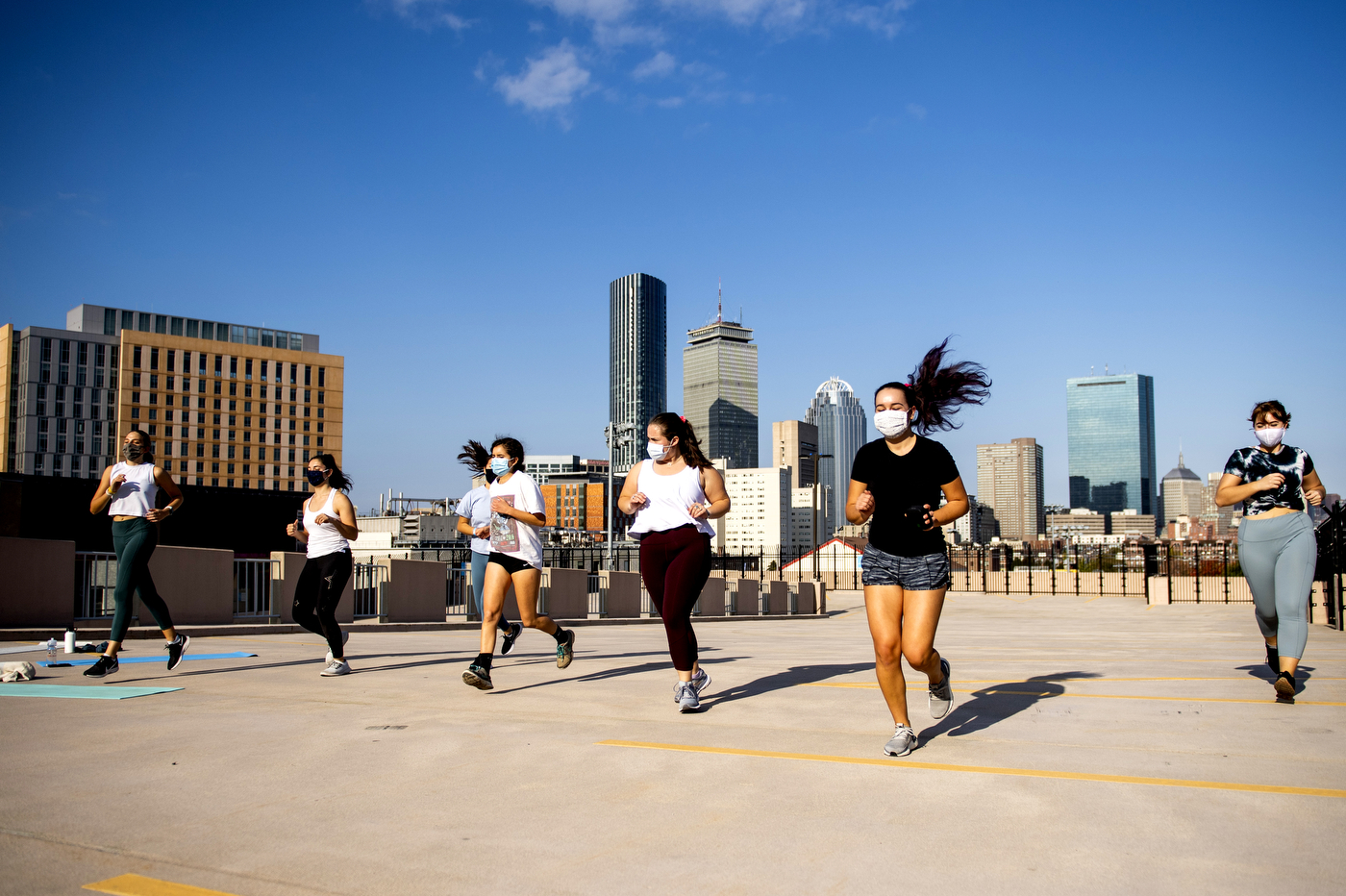 The COVID-19 pandemic pushed this student exercise club to the top of Northeastern’s Columbus Avenue garage