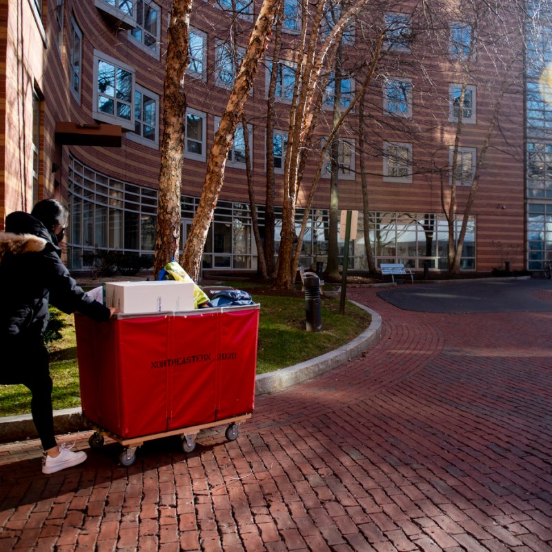 Students move onto Northeastern’s Boston campus this spring, citing COVID-19 testing, vaccines as paramount