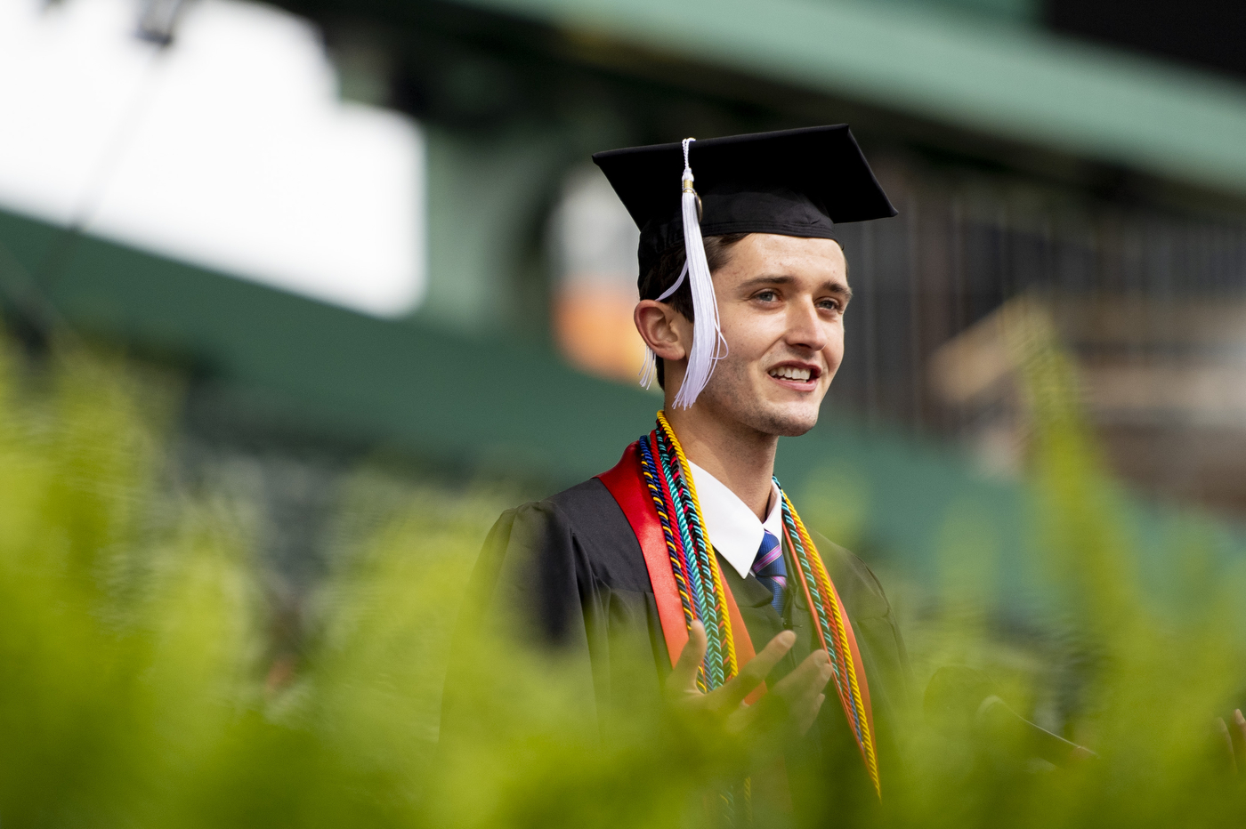 Nathan Hostert at the undergraduate ceremony on Saturday morning.