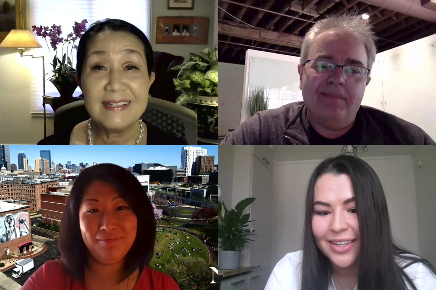 Nobuko Saito Cleary, producer; Barry Frechette, executive producer and co-director; Elina Mariutsa, Women Who Empower ambassador; and Chong Kim-Wong, vice chancellor for student success at Northeastern. 