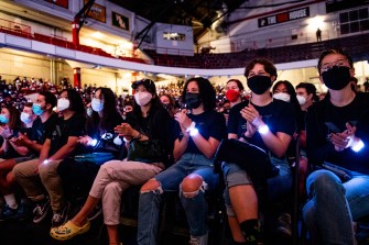 Students from Northeastern's incoming Class of 2025 gathered inside Matthews Arena on Labor Day to kick off the school year in-person.