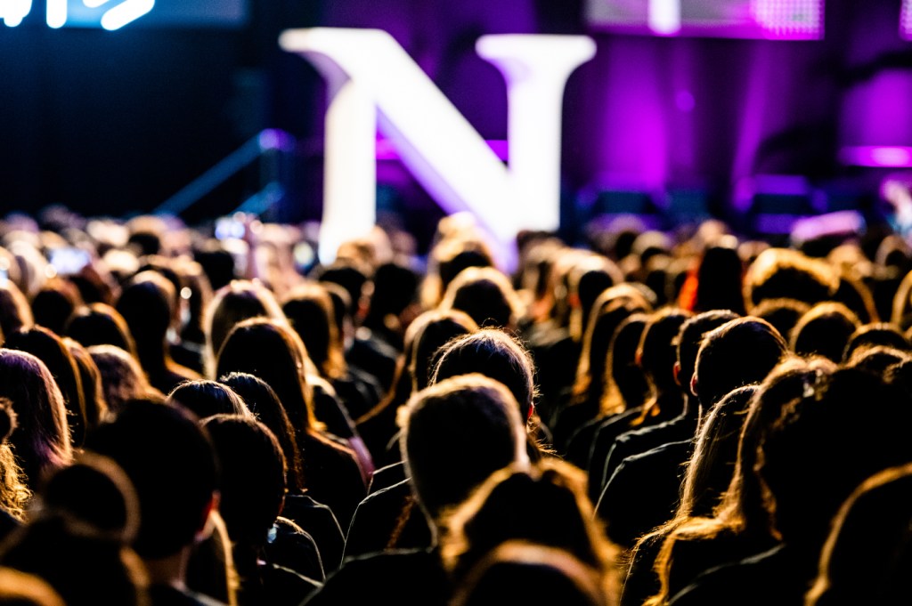 audience of students at northeastern convocation ceremony