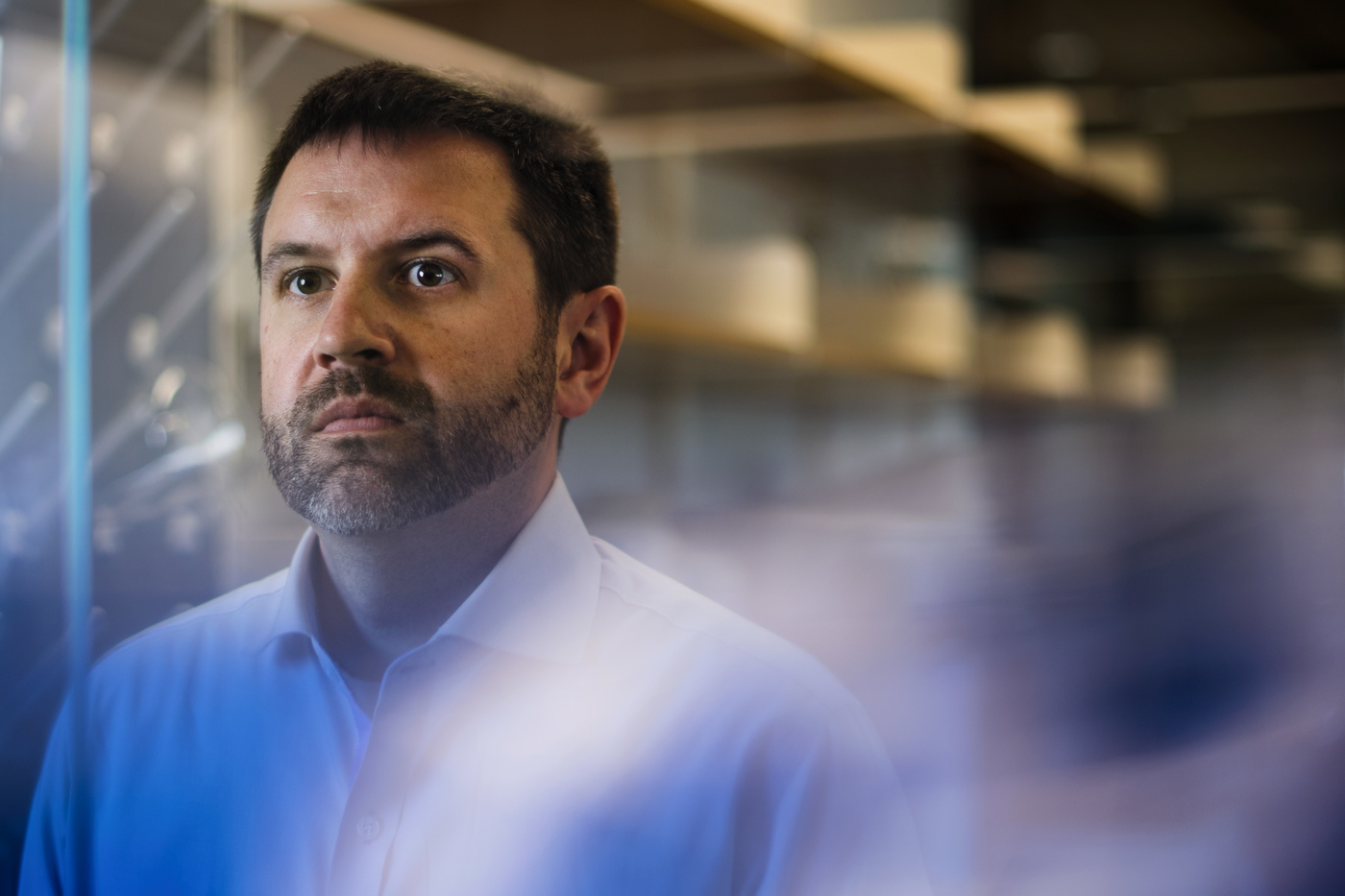 portrait of jared auclair wearing button down shirt