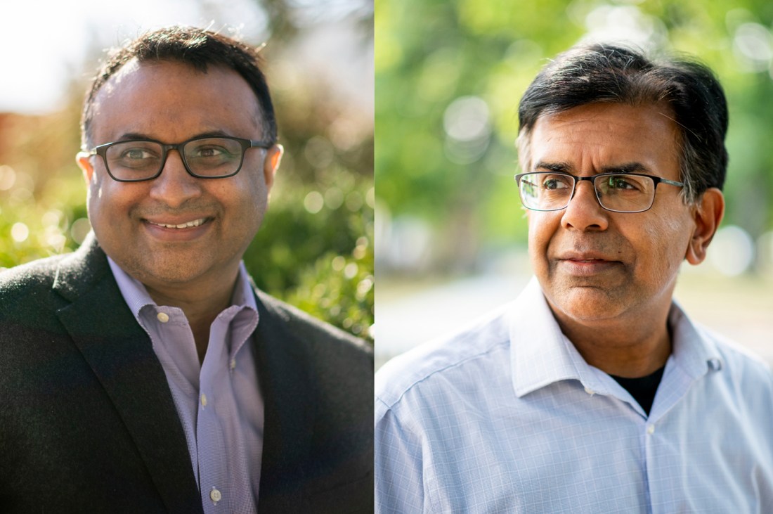 Headshot of Neil Maniar (left) and Mansoor Amiji (right).