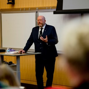 Robert Salomon Morton Lecturer Jan Grabowski, Professor of History at the University of Ottawa and a Fellow of the Royal Society of Canada, speaks about Holocaust denial and distortion in Northeastern's West Village.