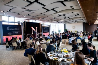 The 2022 Academic Honors Convocation awards ceremony is held in the East Village.