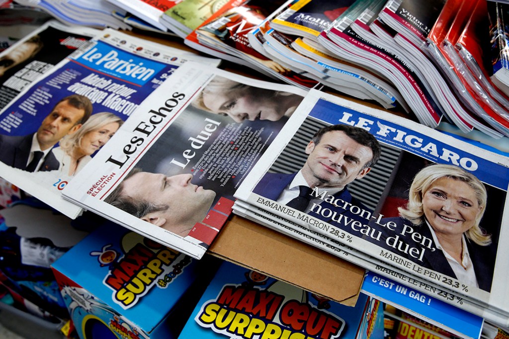 Newspaper Front Pages After First Round Of French Presidential Elections