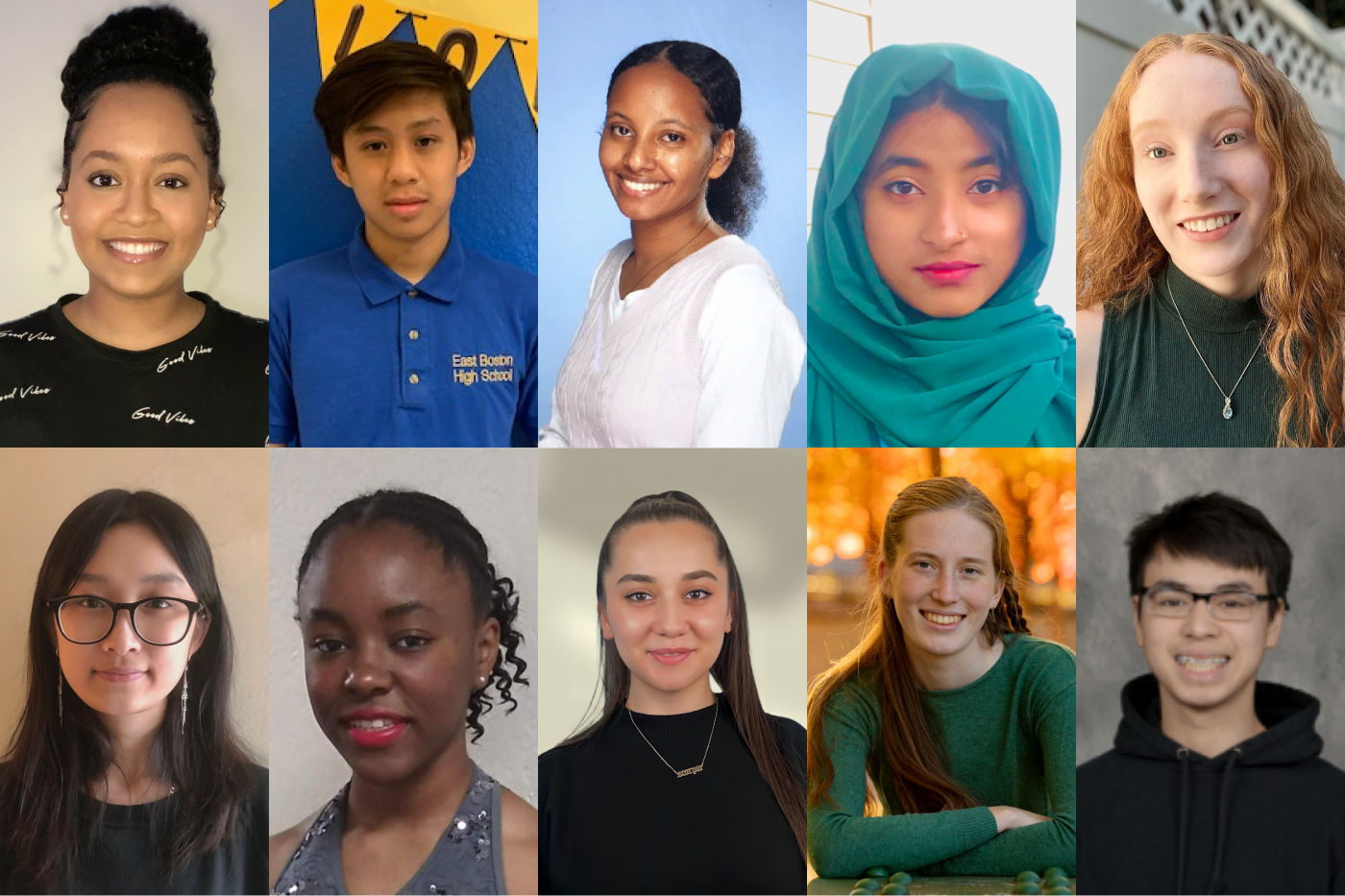 two rows of five headshots of boston valedictorians