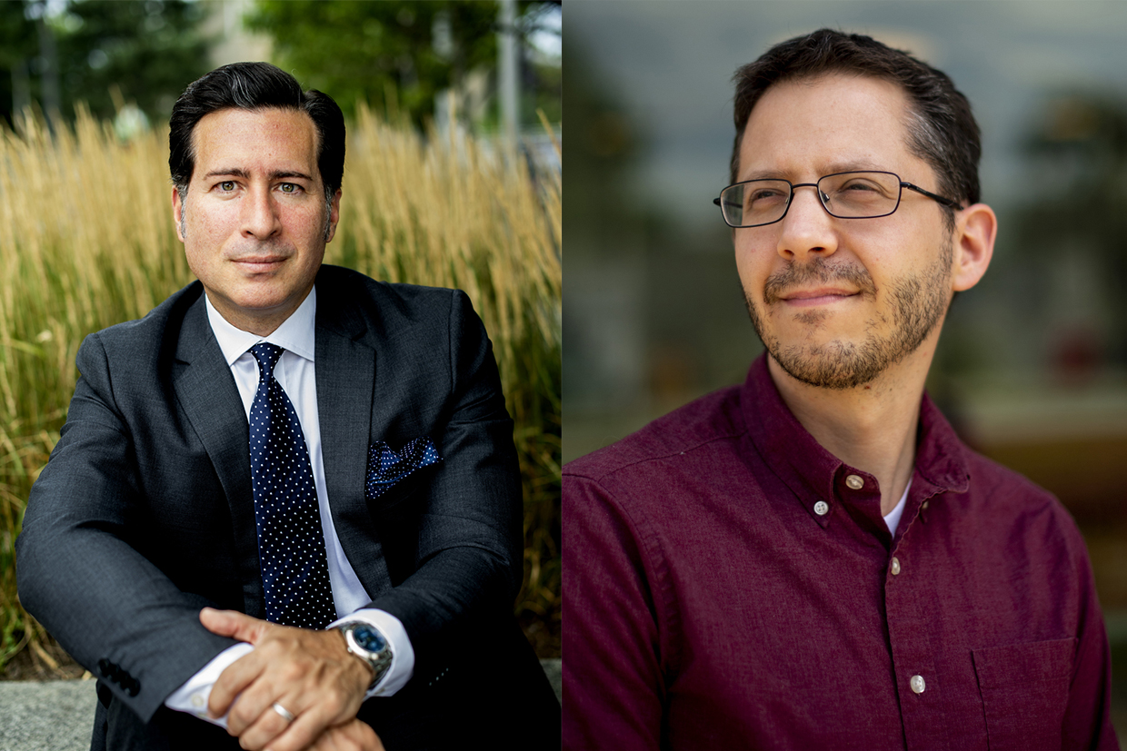 side by side headshots of costas panagopoulos (left) and rory smead (right)