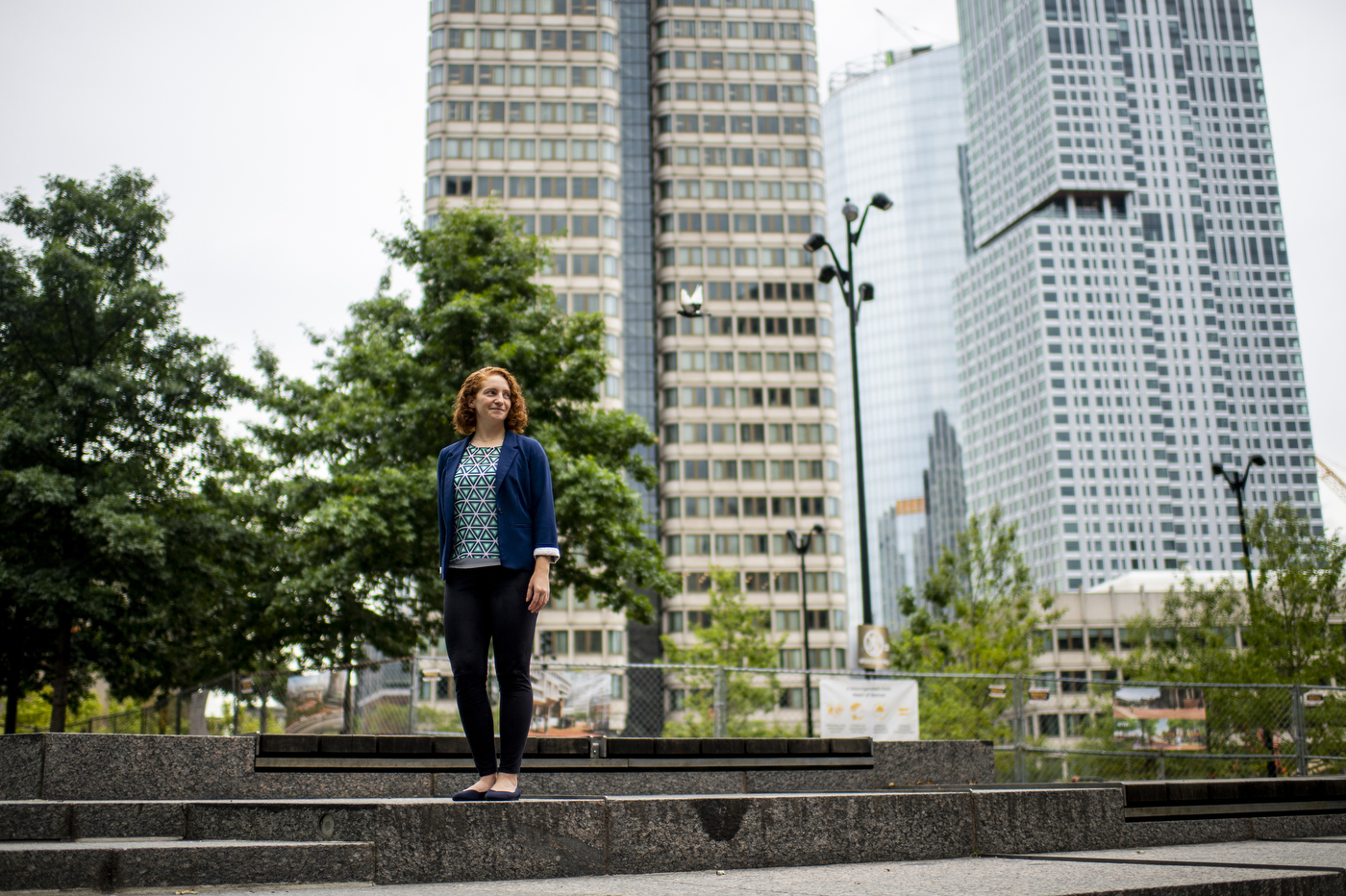 kate england standing outside in downtown boston