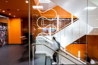 Snell library’s main staircase