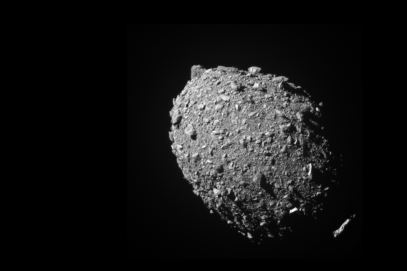 The side of an asteroid in space.