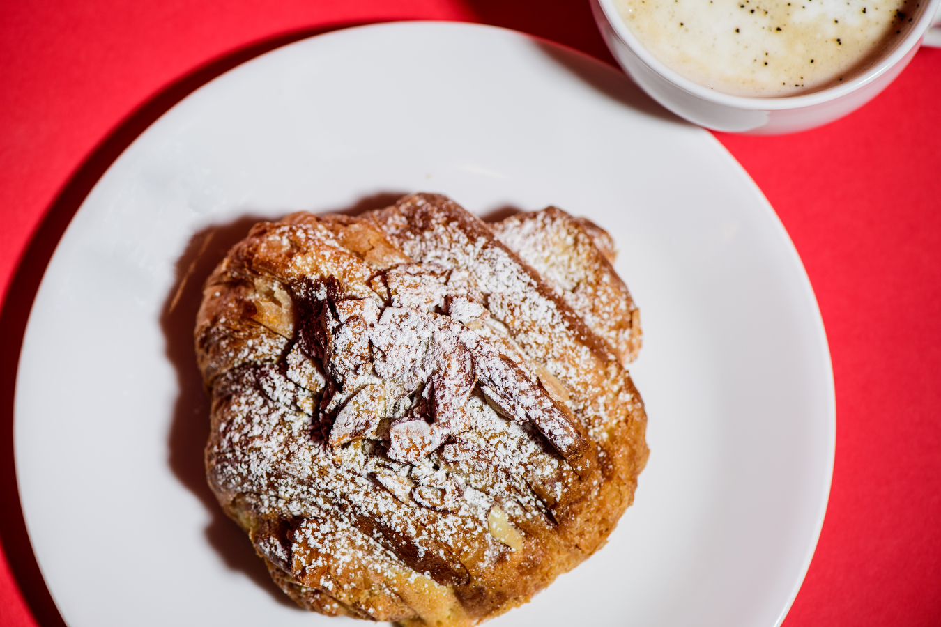 almond croissant on a plate