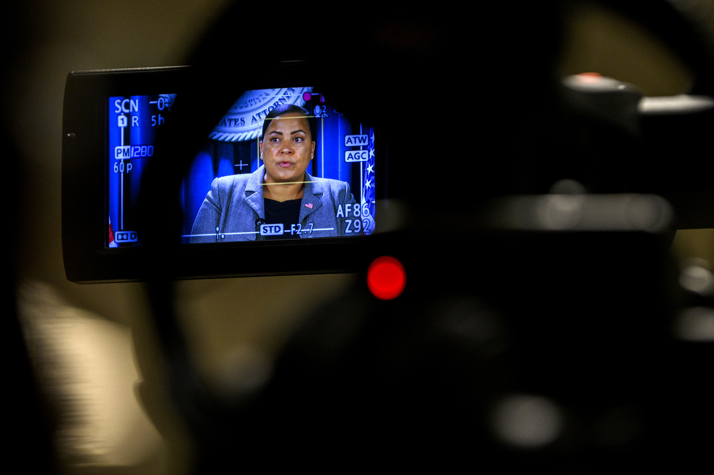 Rachael Rollins speaking at press conference