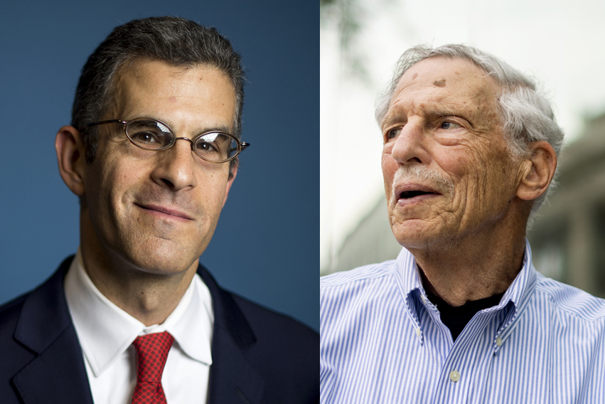 Headshot of Daniel Medwed (left) and Michael Meltsner (right). 