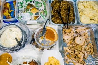 table of thanksgiving food