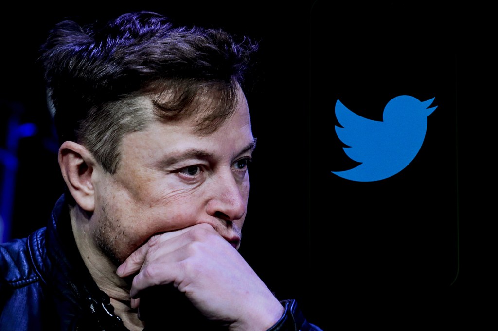 elon musk next to twitter logo