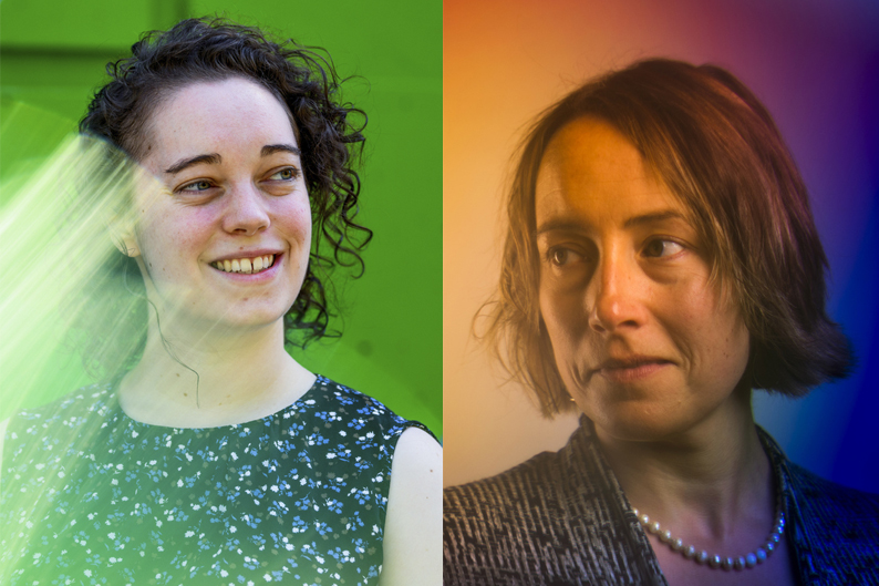 headshot of Rebecca Kleinberger (left) and Meg Heckman (right)