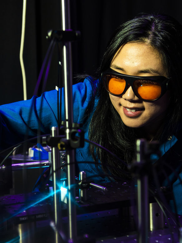 person working with lab equipment