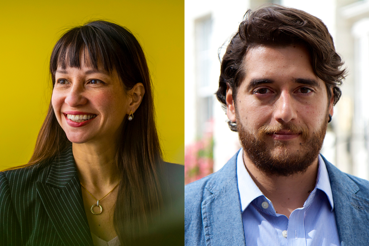 headshot of mai'a cross (left) and pablo calderon martinez (right)