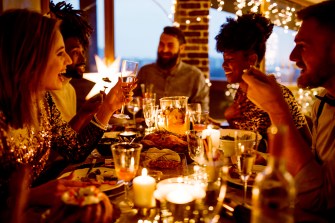 people sitting around a table together