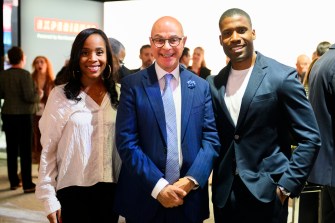 italia smith and lamar cardinez posing with president aoun