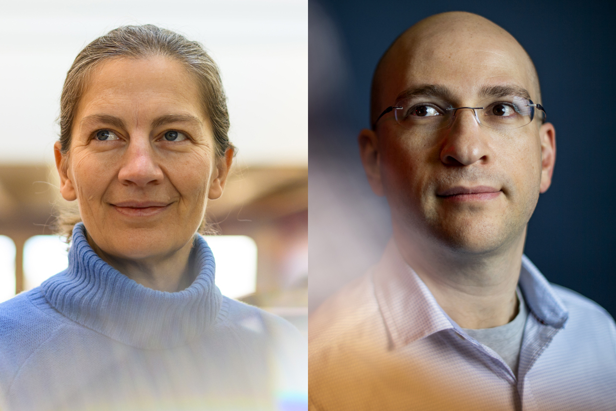 headshot of Ozlem Ergun (left) and Yakov Bart (right)