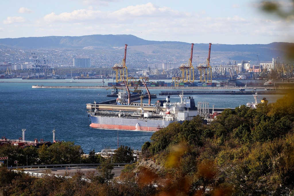 Oil tanker in body of water