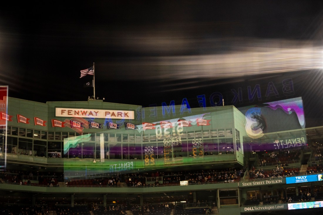 Fenway Park in the winter for Frozen Fenway. 