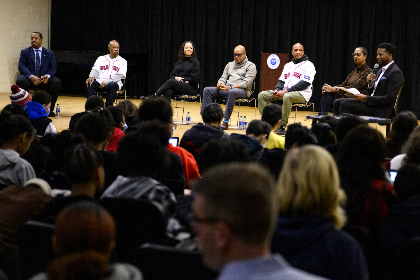 panel of speakers at event