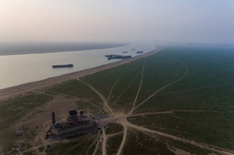 ships passing through a stretch of water in china