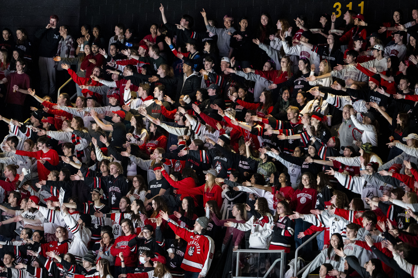 northeastern fans at td garden for the beanpot