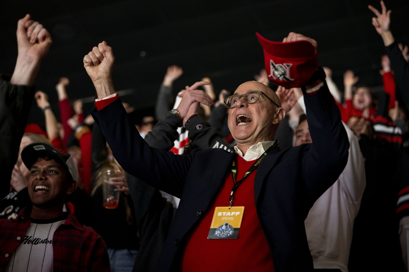 northeastern fans at td garden for the beanpot