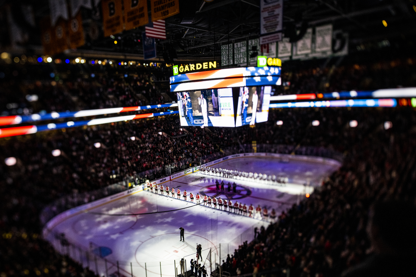 td garden hockey rink before the beanpot final game