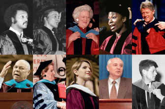 Collage of previous Northeastern University Speakers