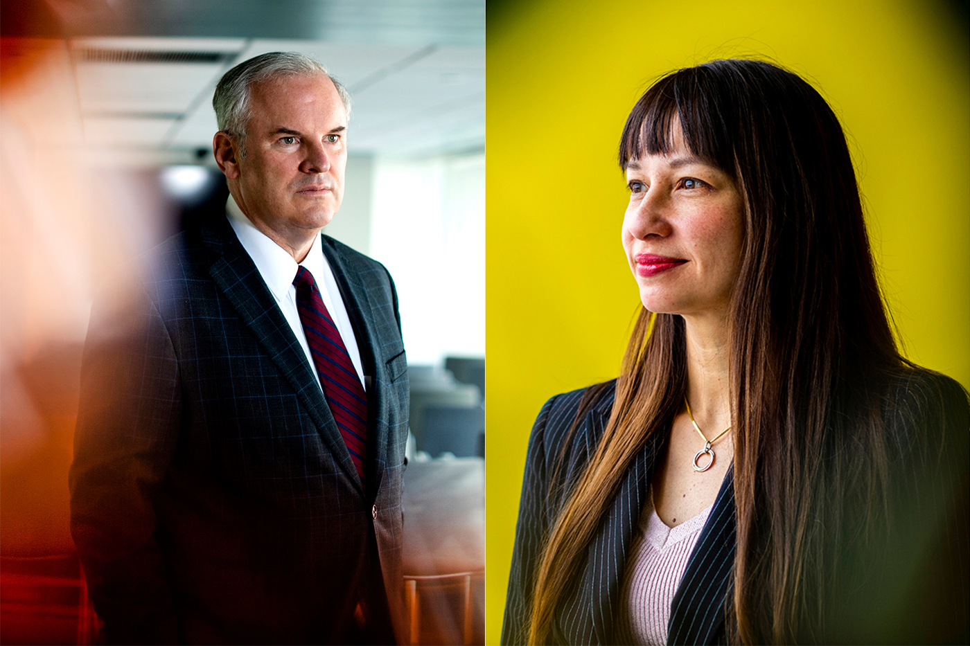 Headshot of Steve Flynn (left) and Mai'a Cross (right)