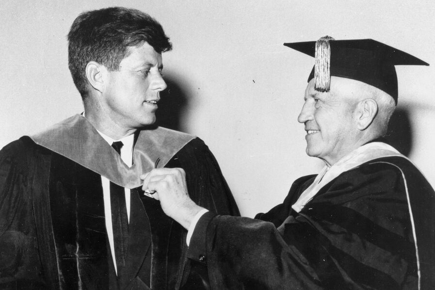 John Fitzgerald Kennedy in Commencement regalia