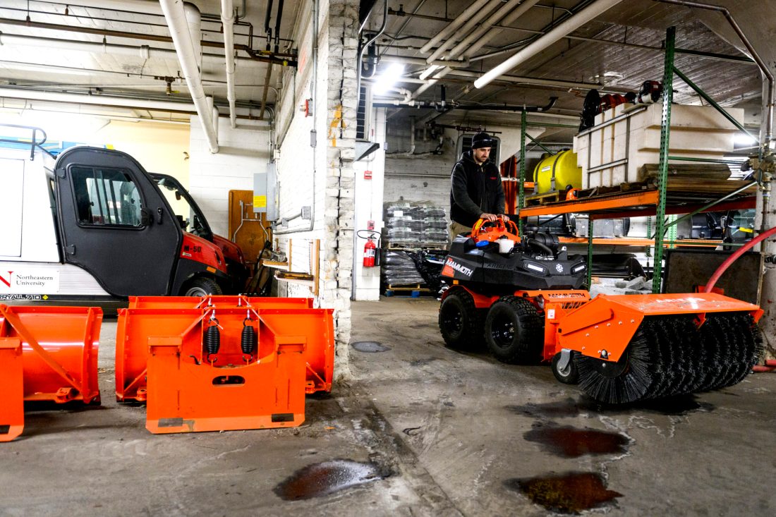 Brendan Joseph preparing snow plow